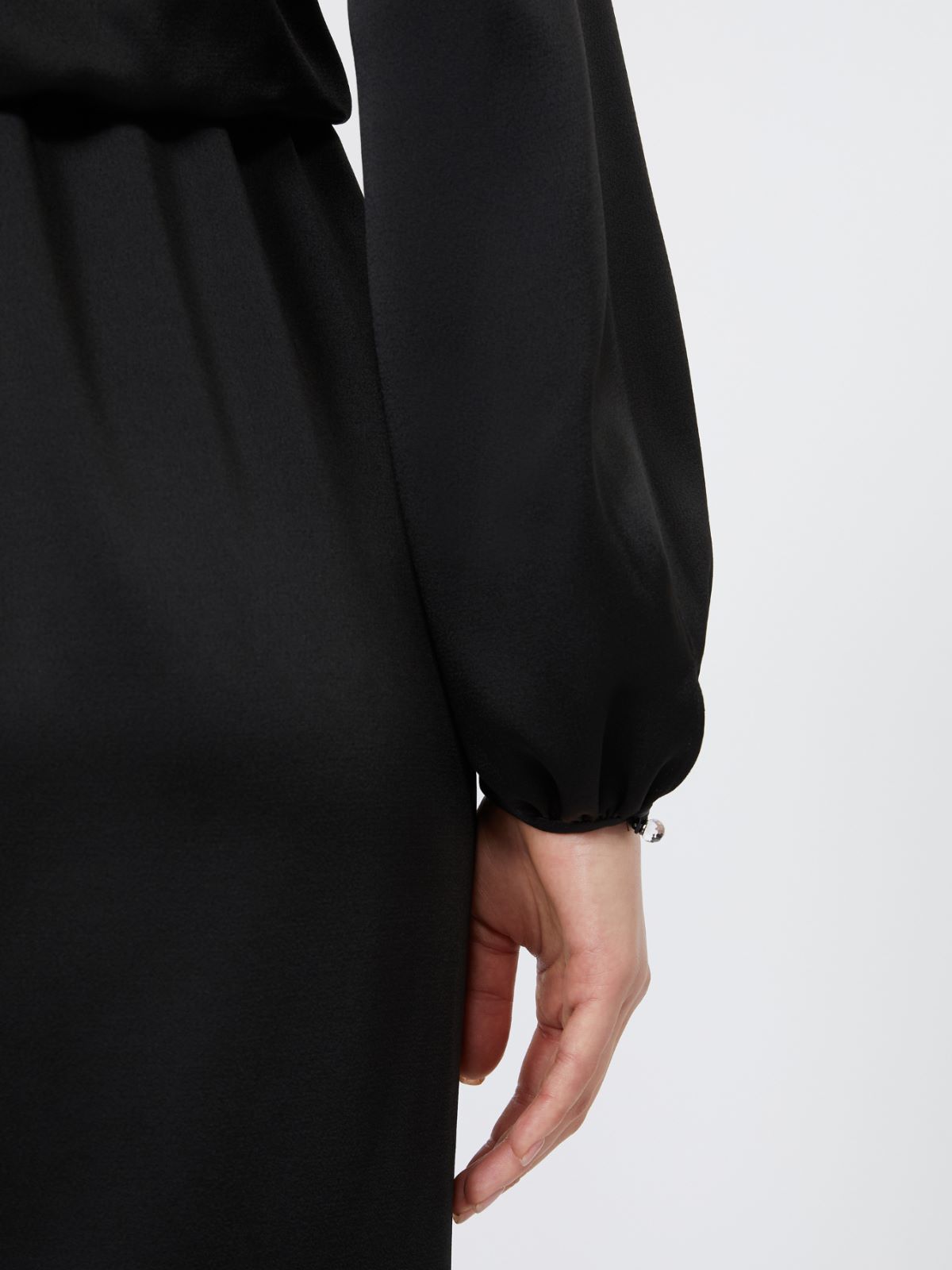 Flowing envers satin dress - BLACK - Max Mara - 4