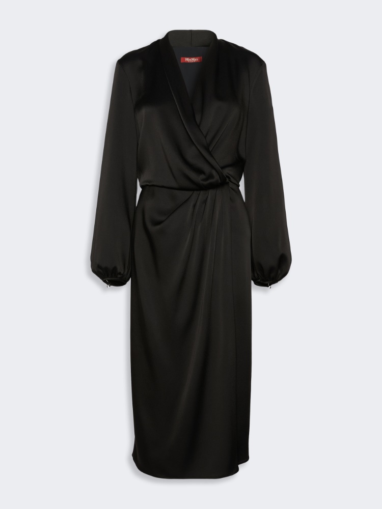 Flowing envers satin dress - BLACK