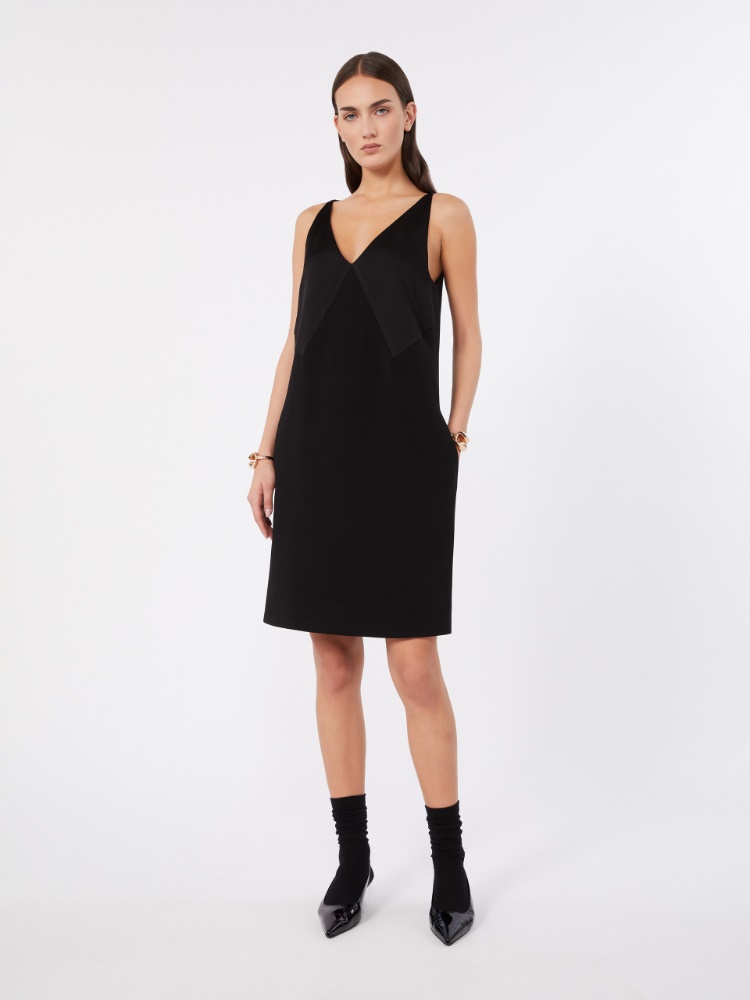 Flared cady dress - BLACK - 1