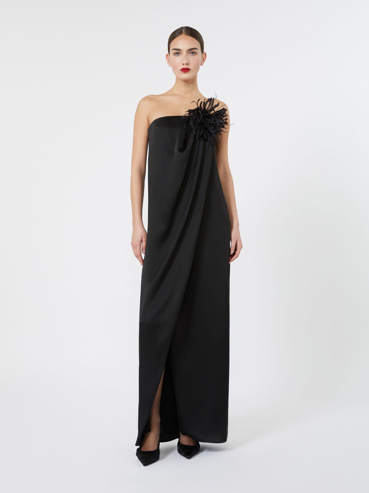 Bustierkleid aus Envers-Satin - SCHWARZ - Max Mara