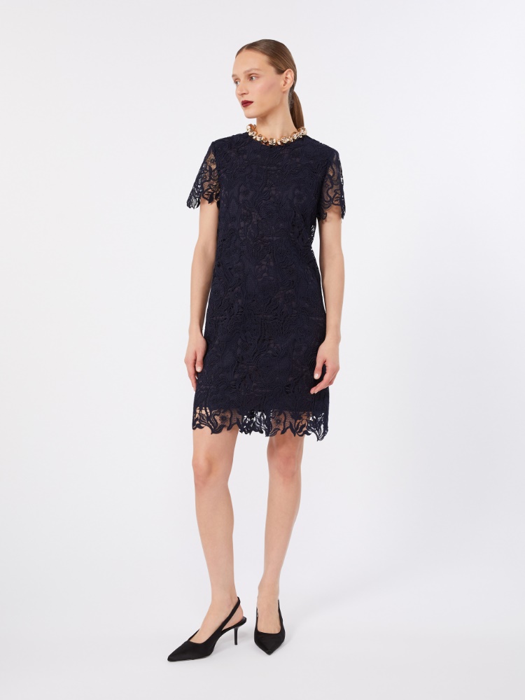 Macramé lace boxy dress - MIDNIGHTBLUE - 1