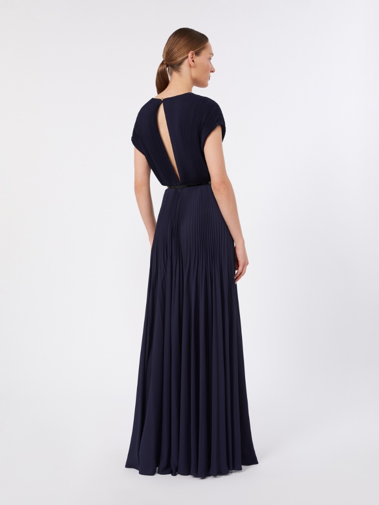 Long sable georgette dress - MIDNIGHTBLUE - 3
