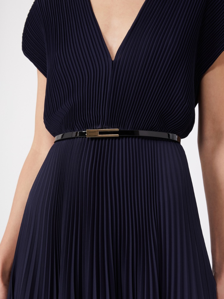 Long sable georgette dress - MIDNIGHTBLUE - 4