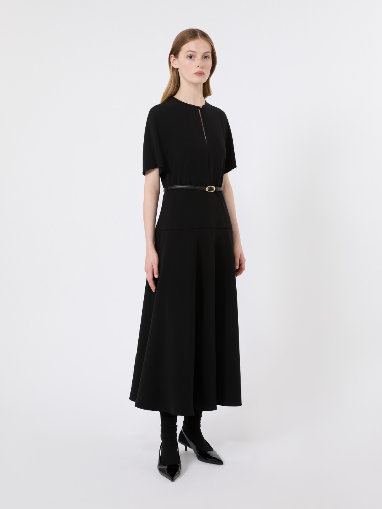 [ゾッロ] トリアセテート キャディ ロング ドレス - BLACK