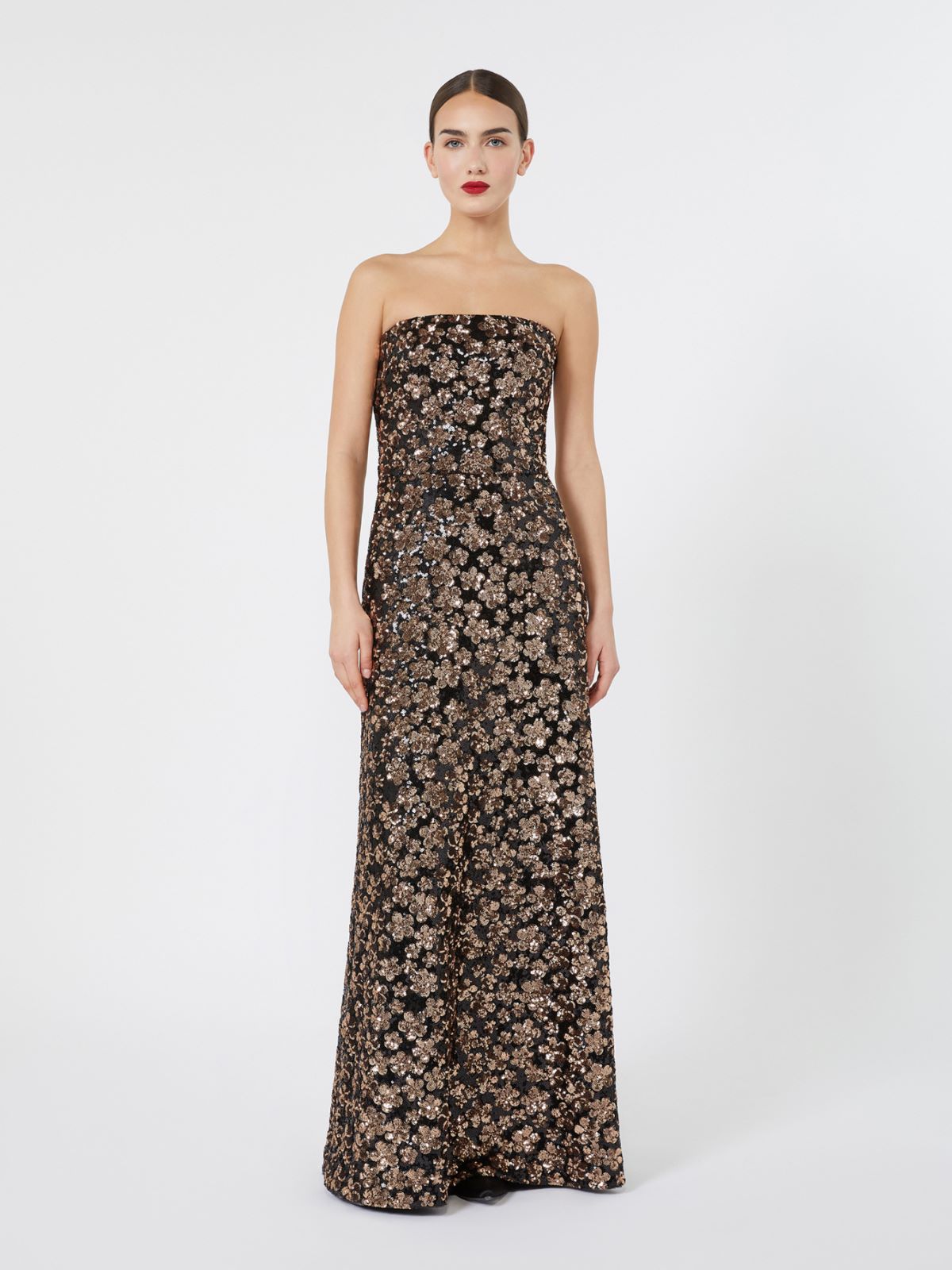 Embroidered and sequinned tulle bustier dress - BRONZE - Max Mara - 2