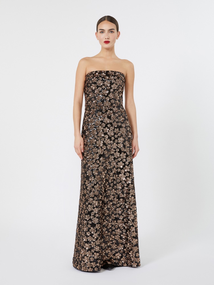 Embroidered and sequinned tulle bustier dress - BRONZE - Max Mara - 2