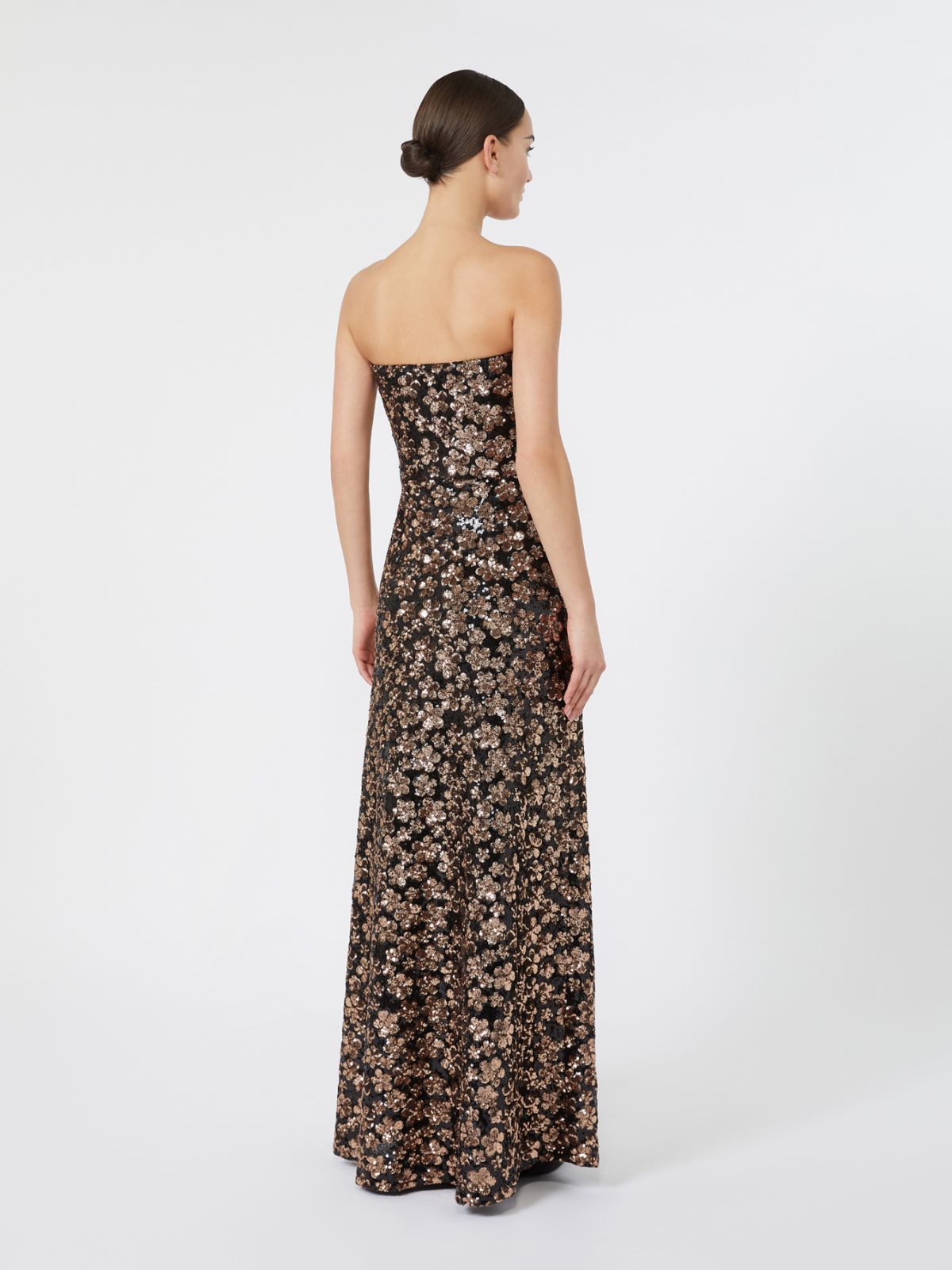 Embroidered and sequinned tulle bustier dress - BRONZE - Max Mara - 3