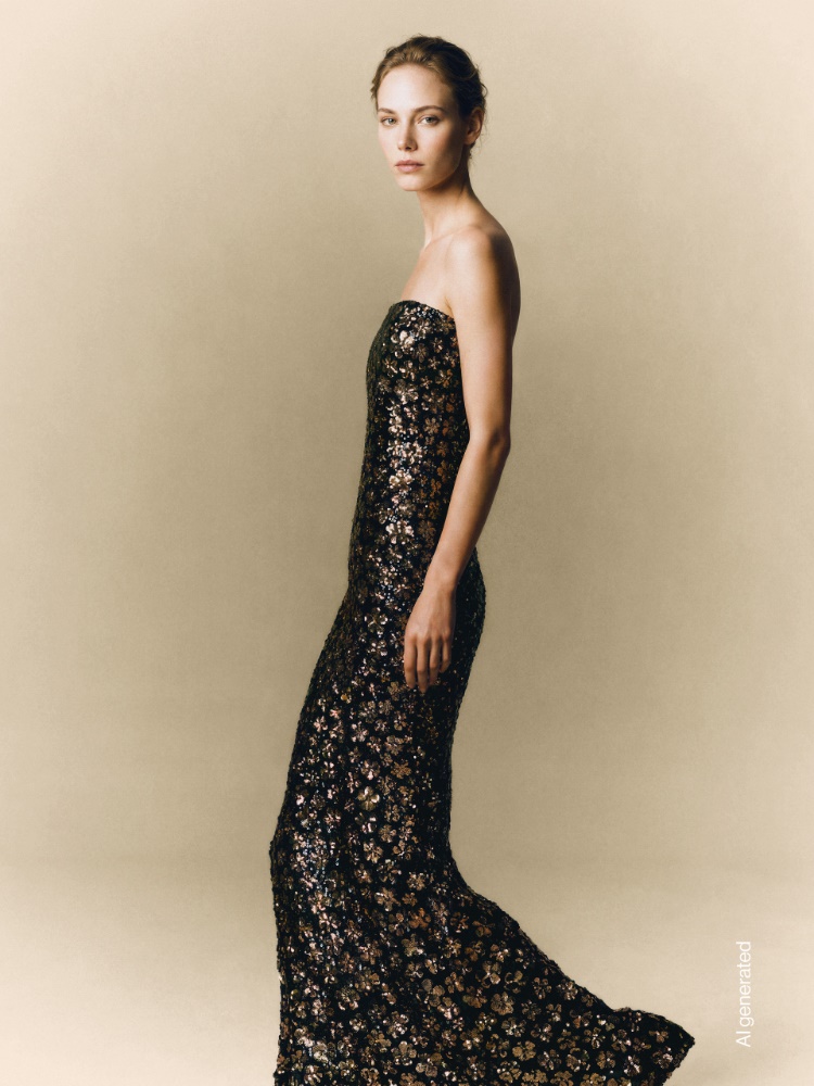 Robe bustier en tulle brodé et sequins + BRONZE - Max Mara