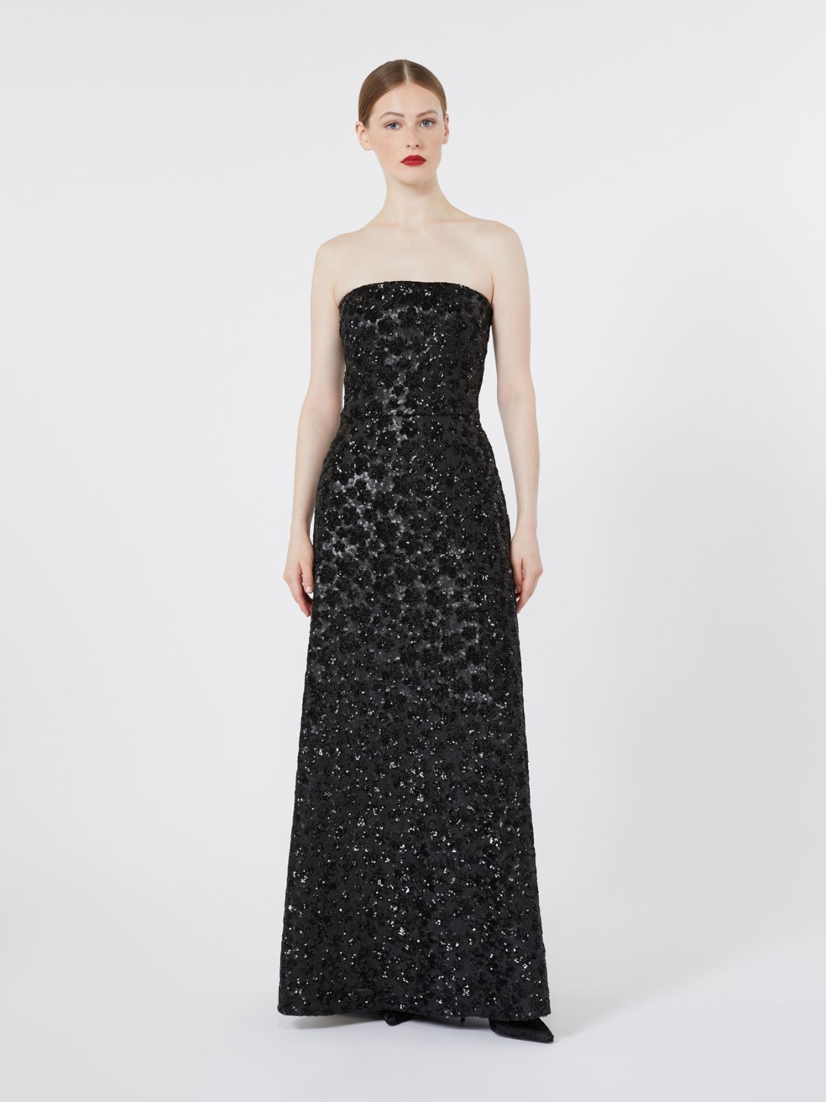 Robe bustier en tulle brodé et sequins - NOIR - Max Mara - 2
