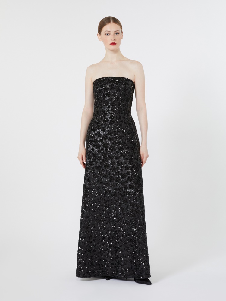 Robe bustier en tulle brodé et sequins - NOIR - Max Mara - 2