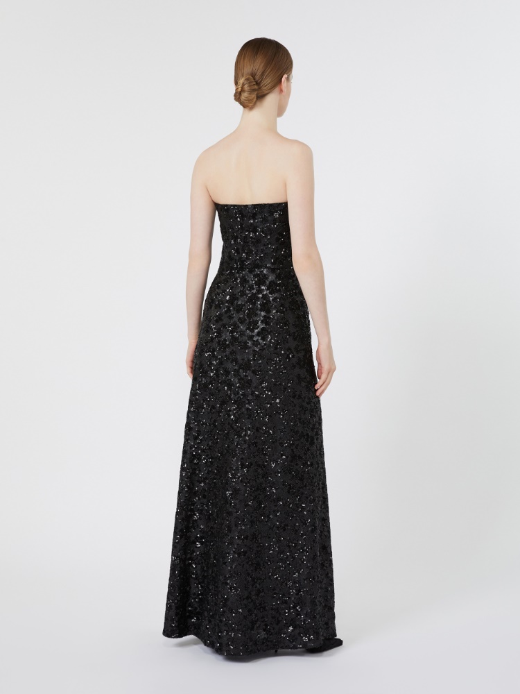 Robe bustier en tulle brodé et sequins - NOIR - Max Mara - 3