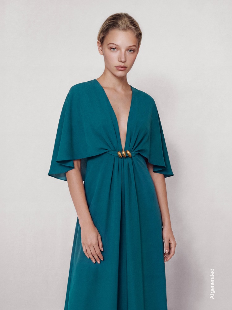 Cady dress with cape detail + OIL - Max Mara