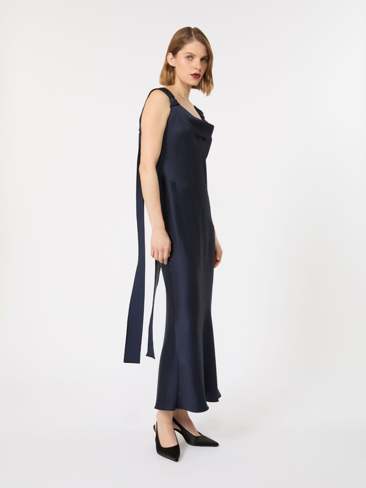 Envers satin slip dress - MIDNIGHTBLUE