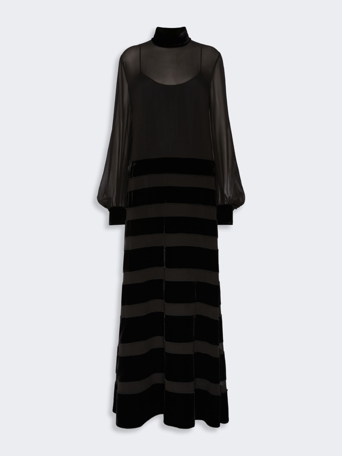 Maxikleid aus Seiden-Georgette - SCHWARZ - Max Mara - 5