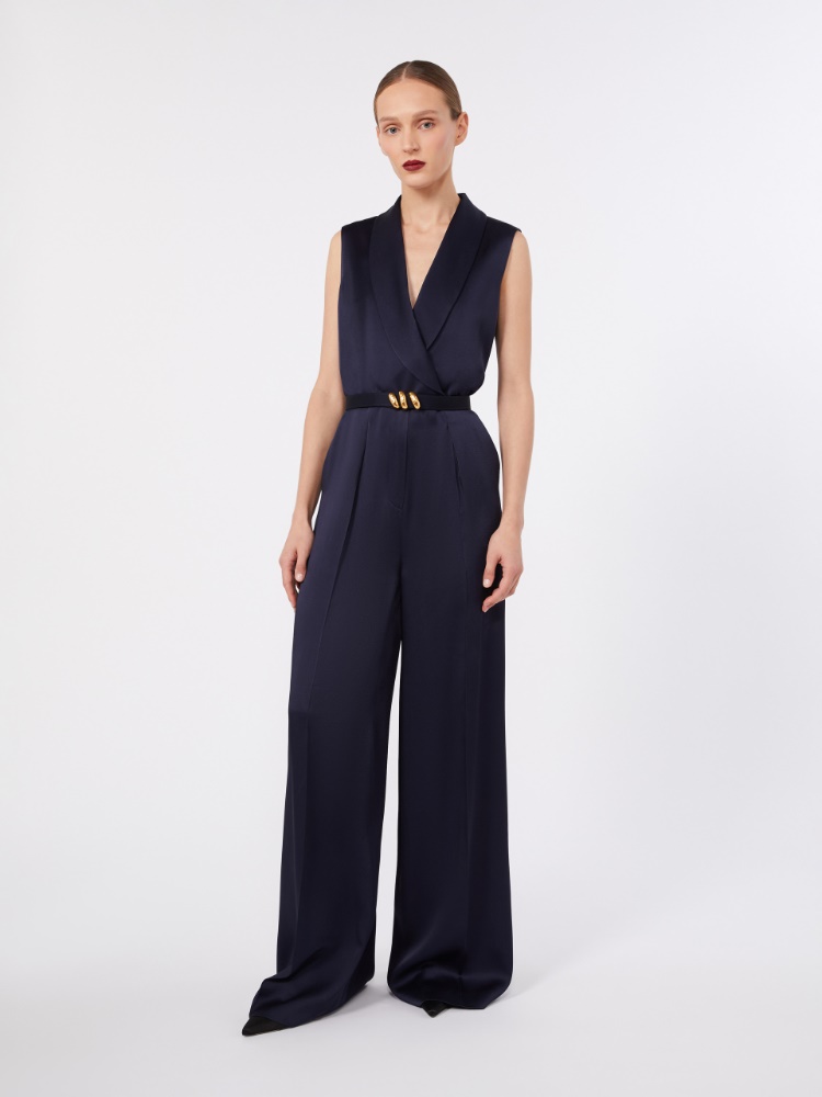 Envers satin Tuxedo jumpsuit - MIDNIGHTBLUE - 2