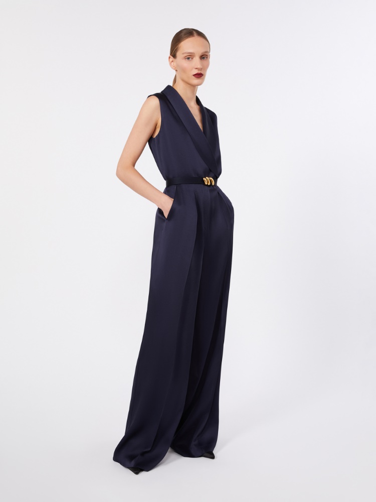 Envers satin Tuxedo jumpsuit - MIDNIGHTBLUE - 1