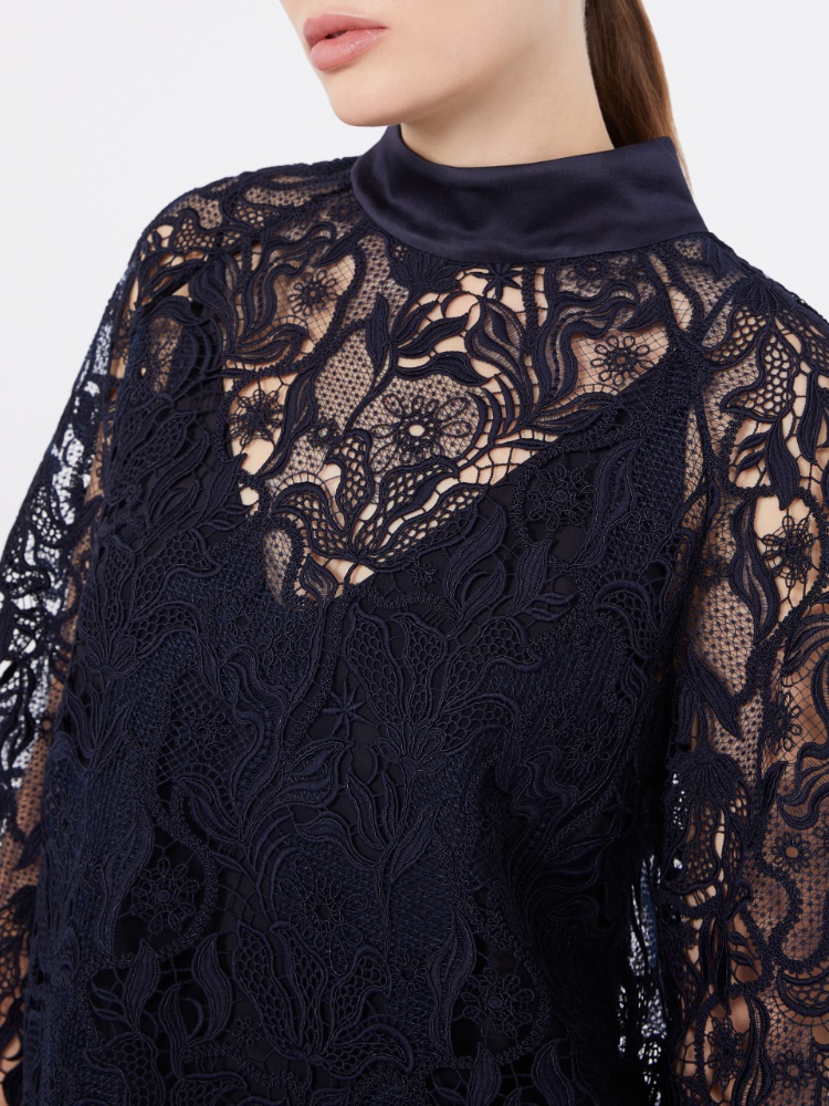 Macramé lace blouse - MIDNIGHTBLUE - 4