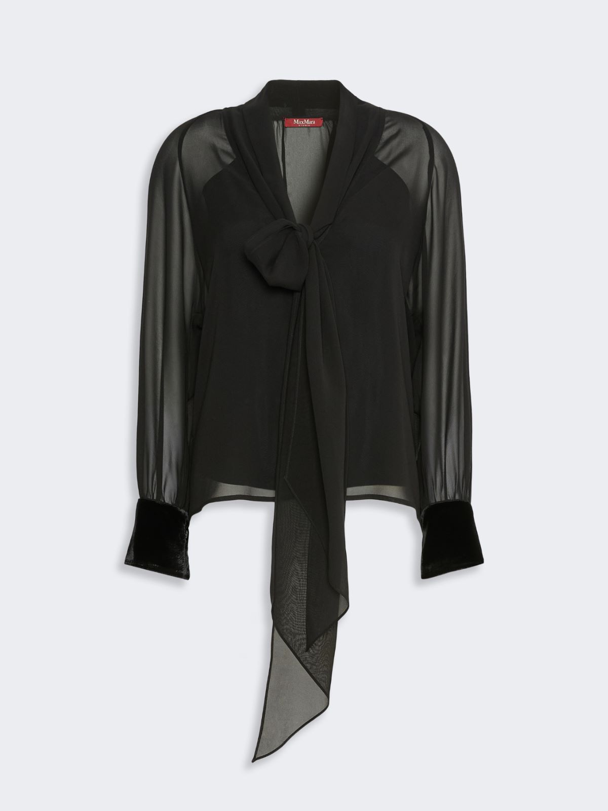 Silk georgette blouse - BLACK - Max Mara - 5