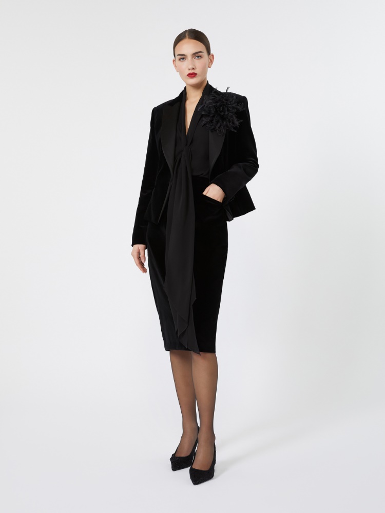 Silk georgette blouse - BLACK - Max Mara