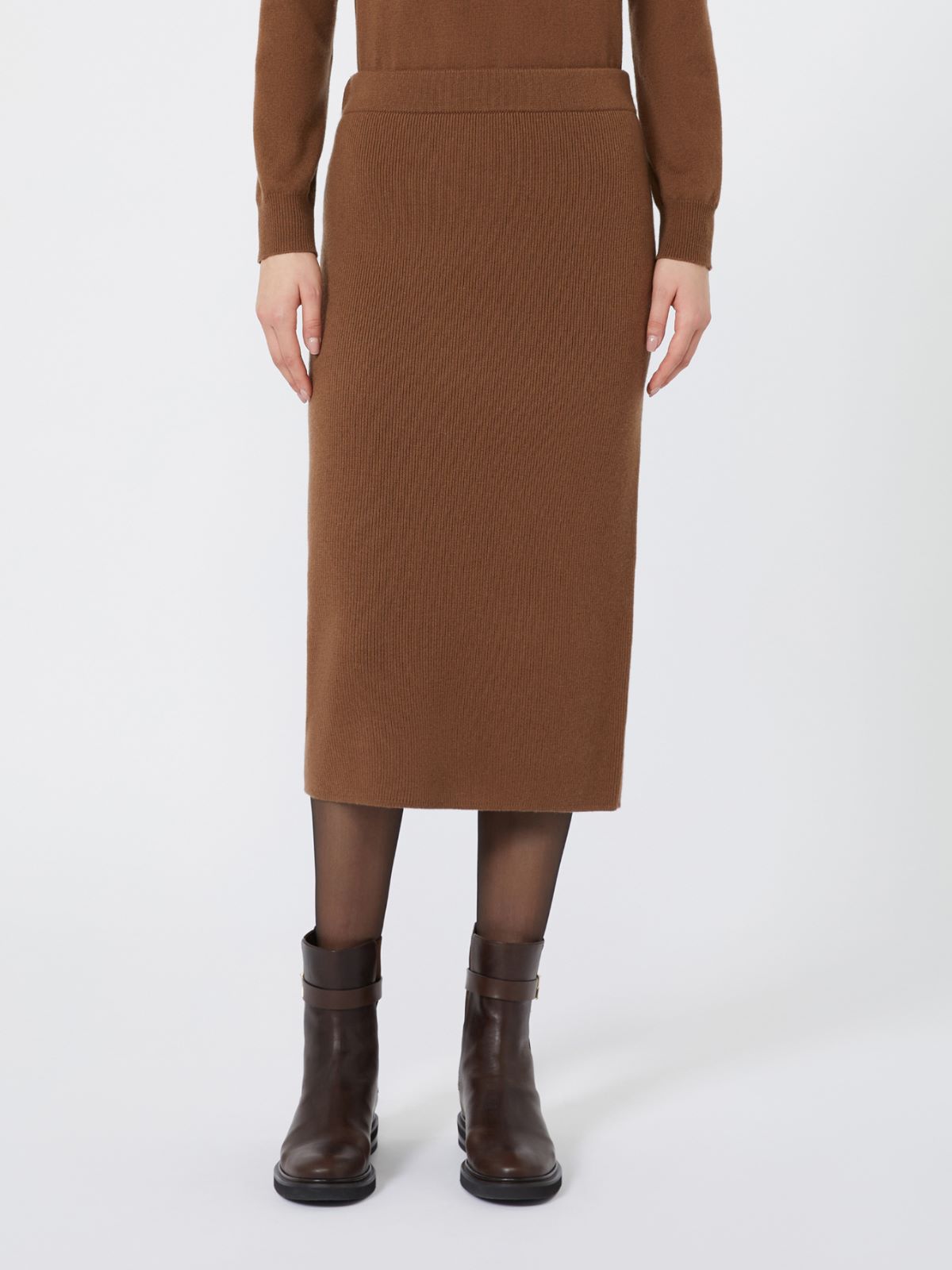 Wool and cashmere pencil skirt - TOBACCO - Max Mara - 2