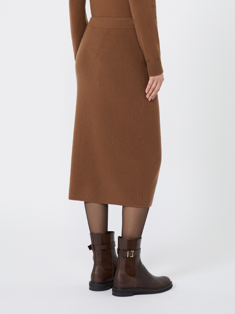 Wool and cashmere pencil skirt - TOBACCO - Max Mara - 3