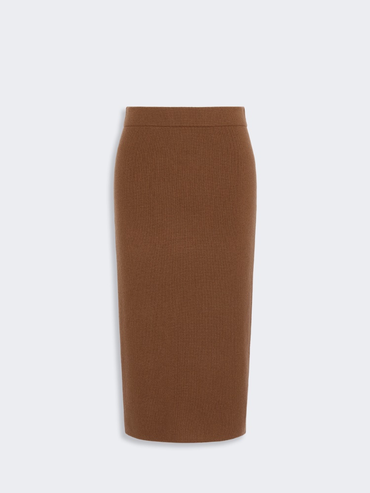 Wool and cashmere pencil skirt - TOBACCO - Max Mara - 5