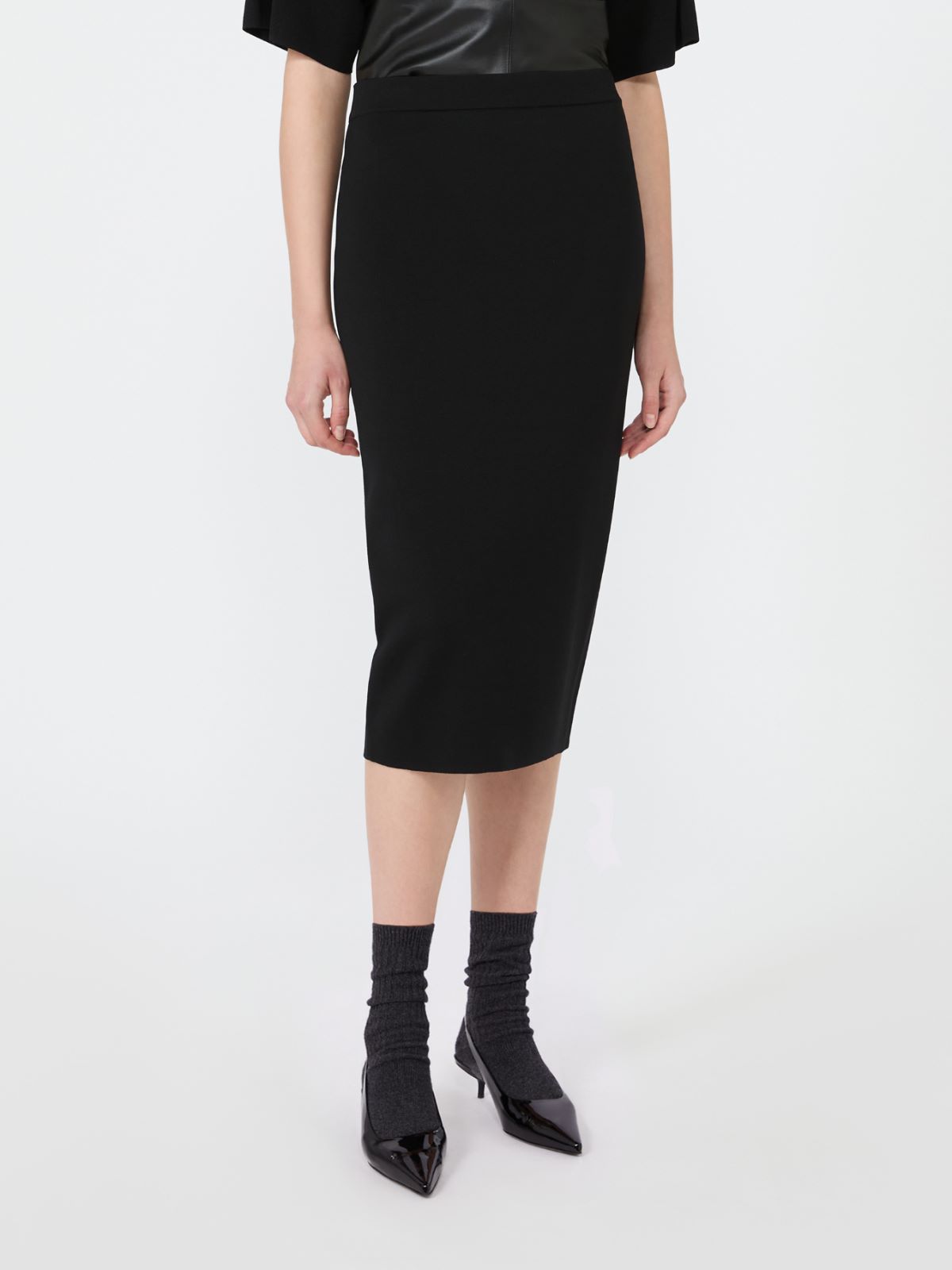 Viscose yarn pencil skirt - BLACK - Max Mara - 2