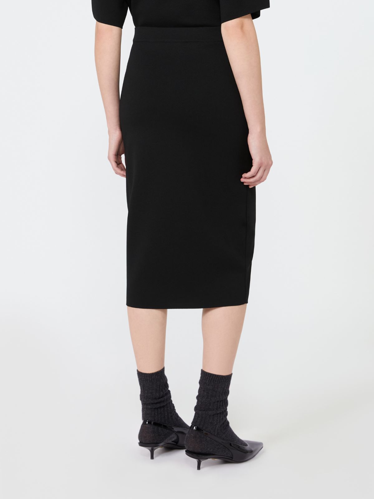 Viscose yarn pencil skirt - BLACK - Max Mara - 3