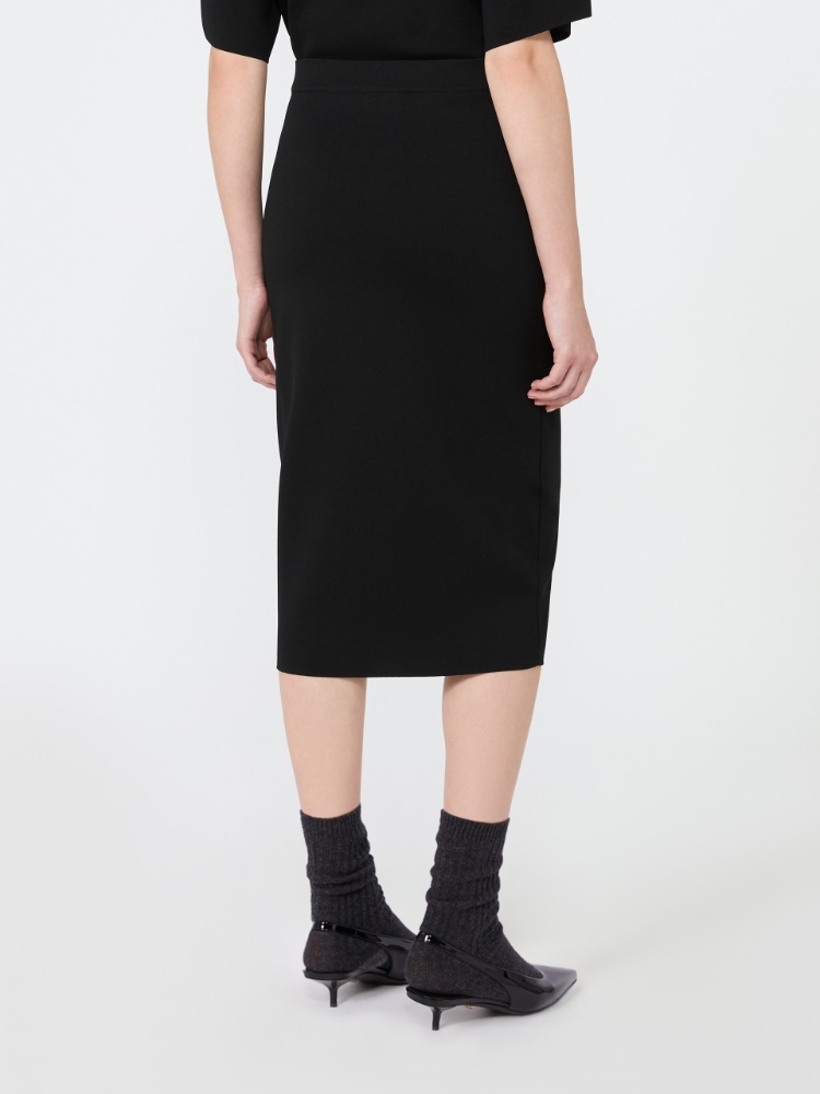Viscose yarn pencil skirt - BLACK - Max Mara - 3