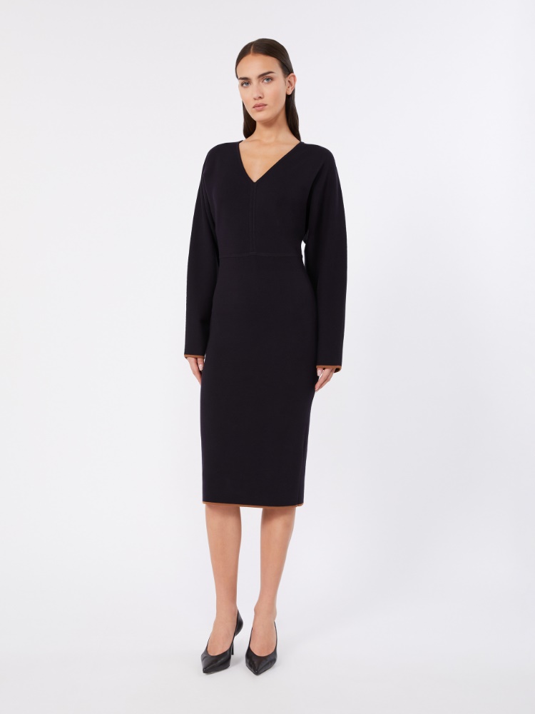 Stretch viscose yarn dress - MIDNIGHTBLUE - 2