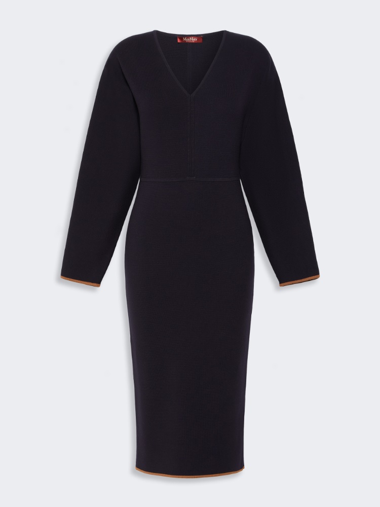 Stretch viscose yarn dress - MIDNIGHTBLUE - 5