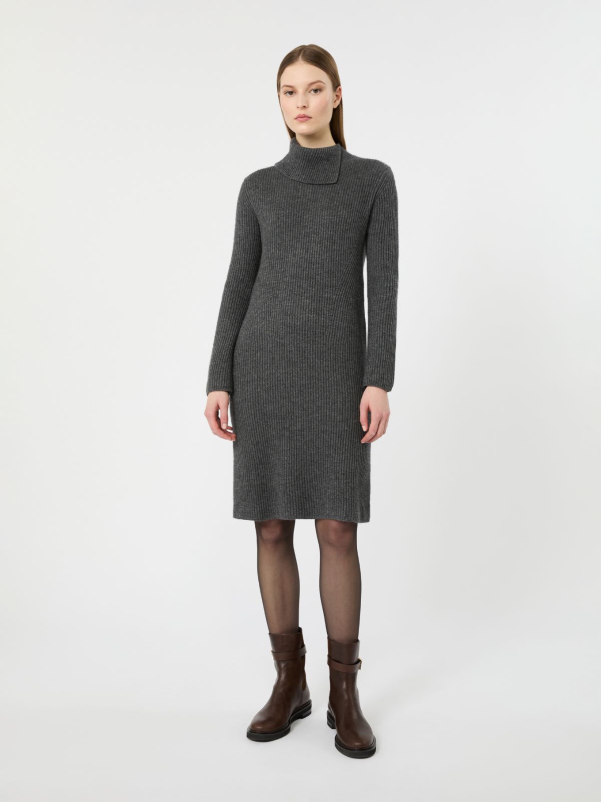 Wool and cashmere knit midi dress - DARK GREY - Max Mara - 2