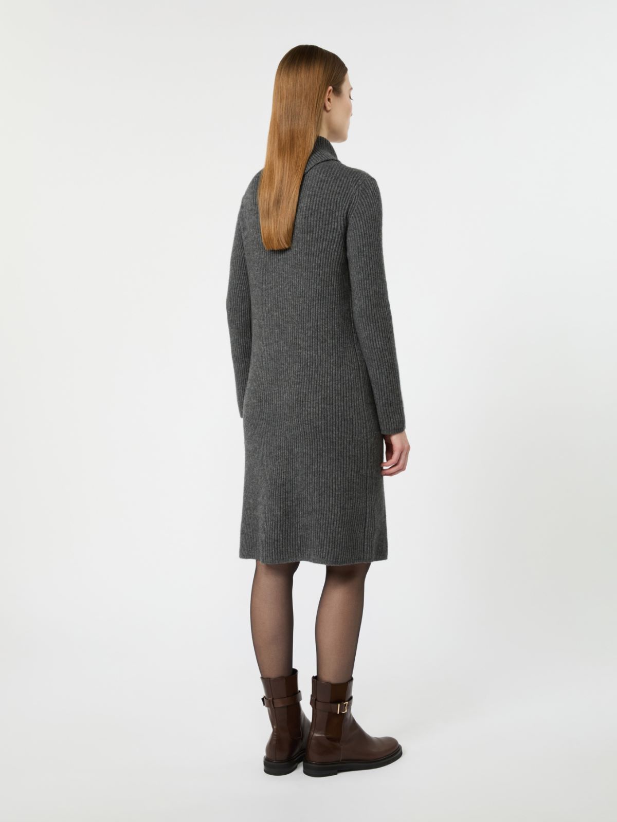 Wool and cashmere knit midi dress - DARK GREY - Max Mara - 3