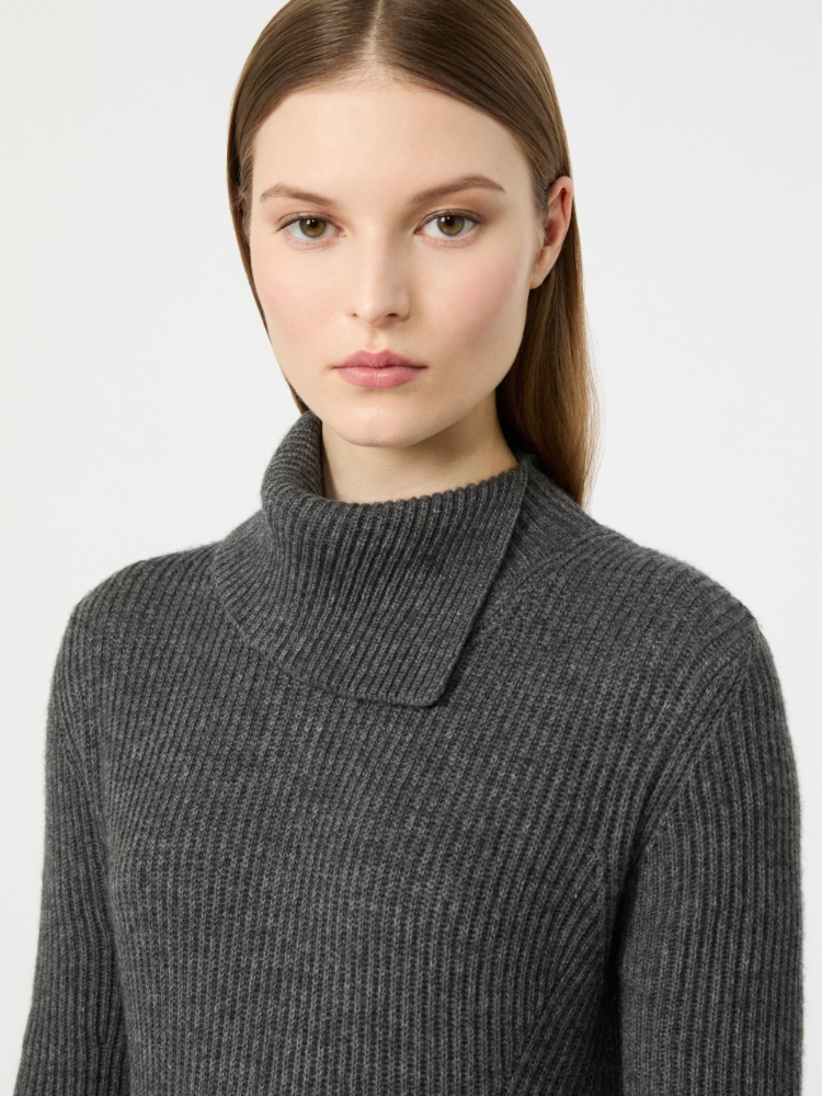 Wool and cashmere knit midi dress - DARK GREY - Max Mara - 4