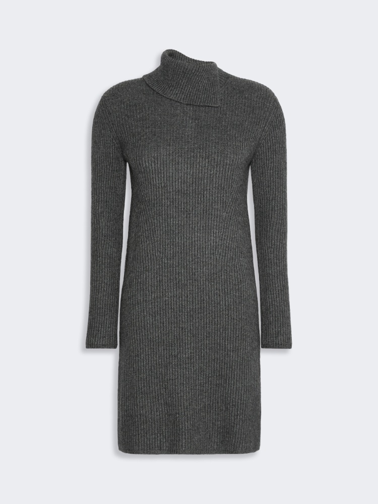 Wool and cashmere knit midi dress - DARK GREY