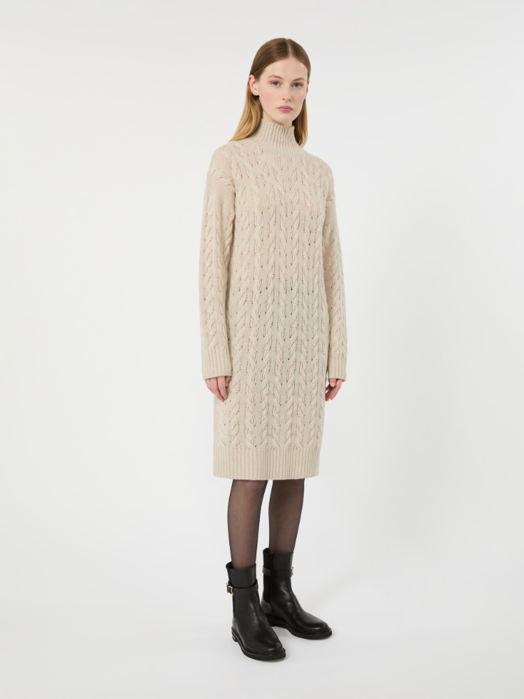 Relaxed-fit wool and cashmere yarn dress - BEIGE - Max Mara - 2
