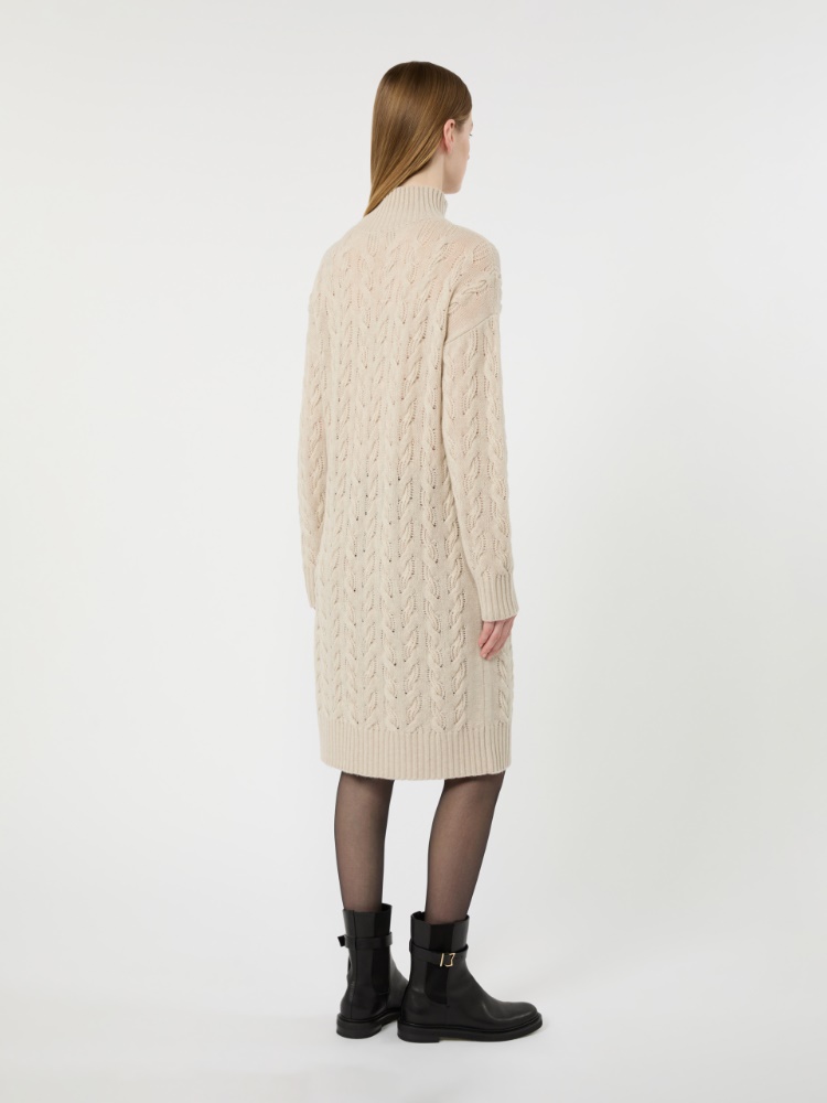 Relaxed-fit wool and cashmere yarn dress - BEIGE - Max Mara - 3