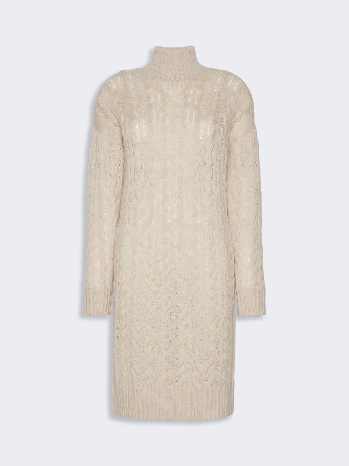 Relaxed-fit wool and cashmere yarn dress - BEIGE - Max Mara - 5