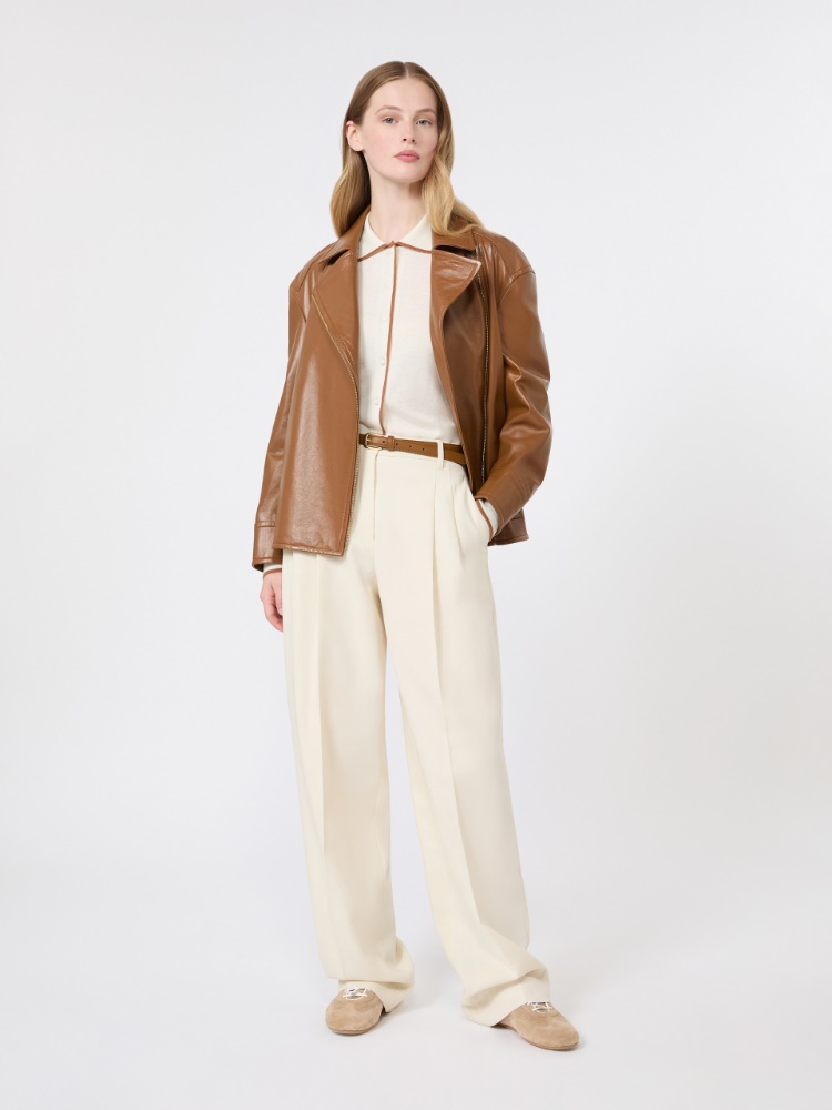 Wool and silk yarn cardigan - WHITE - 1