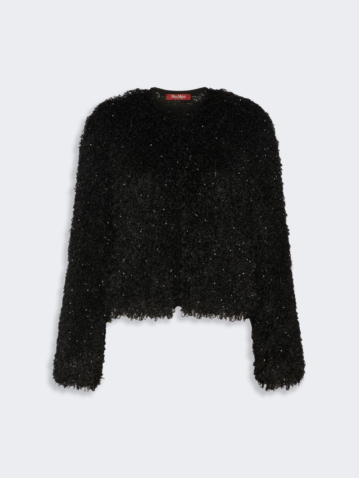 Soft-textured cardigan with sequins - BLACK - Max Mara - 5