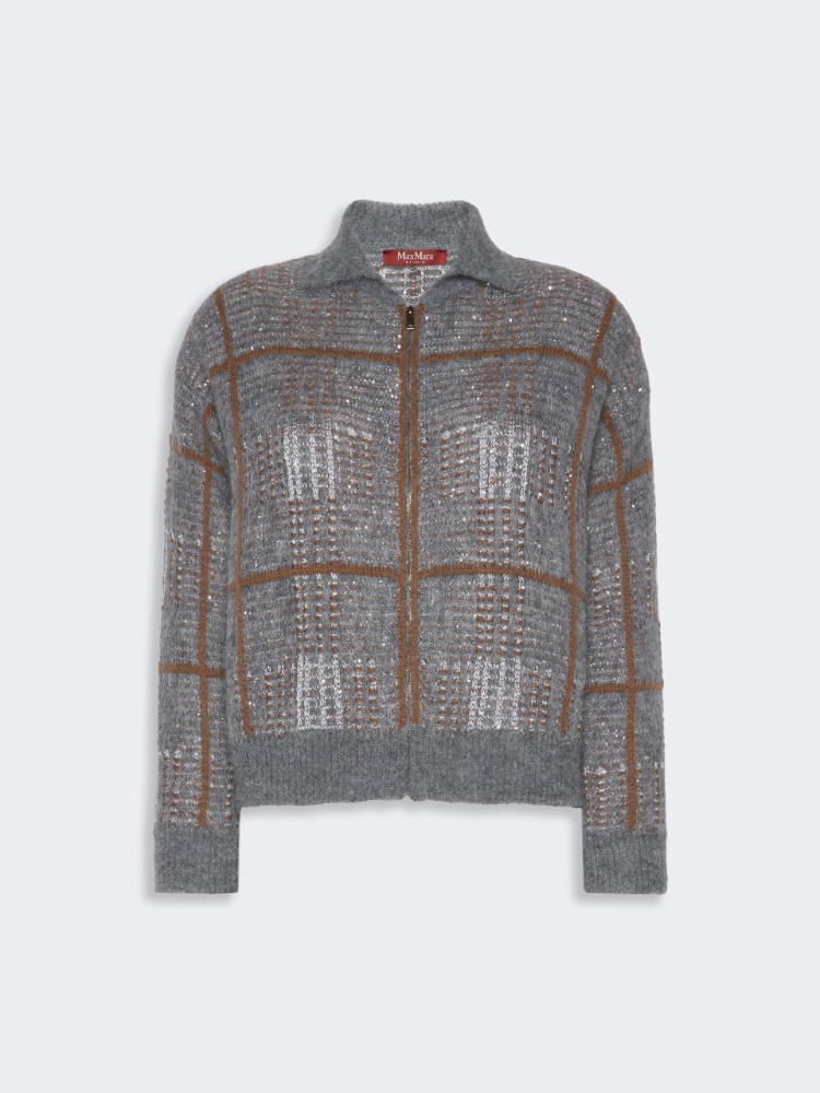 [エジツィオ] ウール モヘヤ カシミヤ カーディガン - MEDIUM GREY