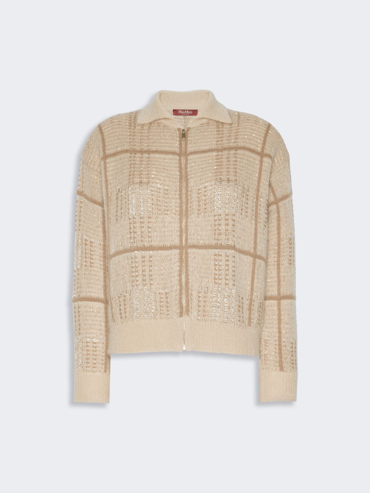 Jacquard wool, mohair and cashmere cardigan - ECRU - Max Mara - 5