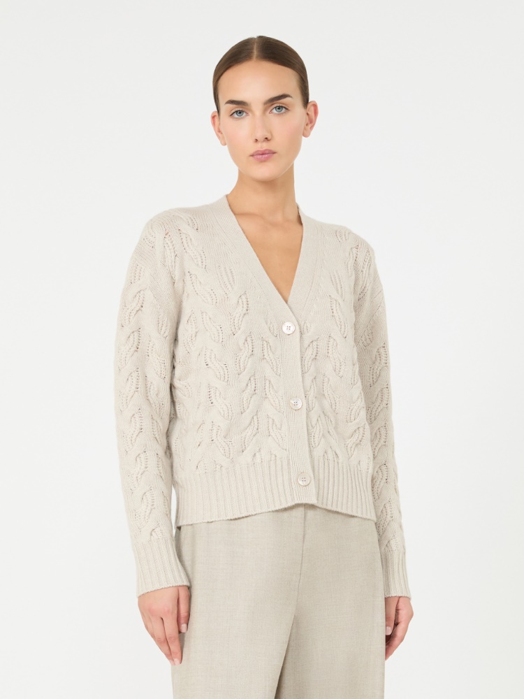 Wool and cashmere cardigan - BEIGE - Max Mara - 2