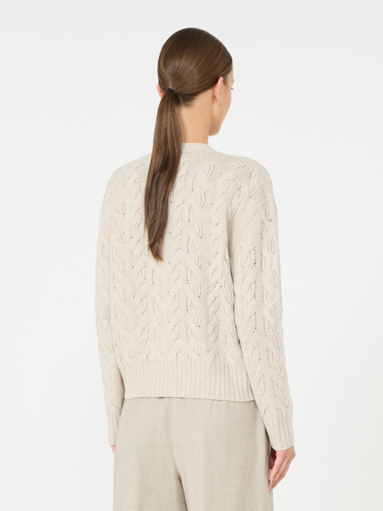 Wool and cashmere cardigan - BEIGE - Max Mara - 3