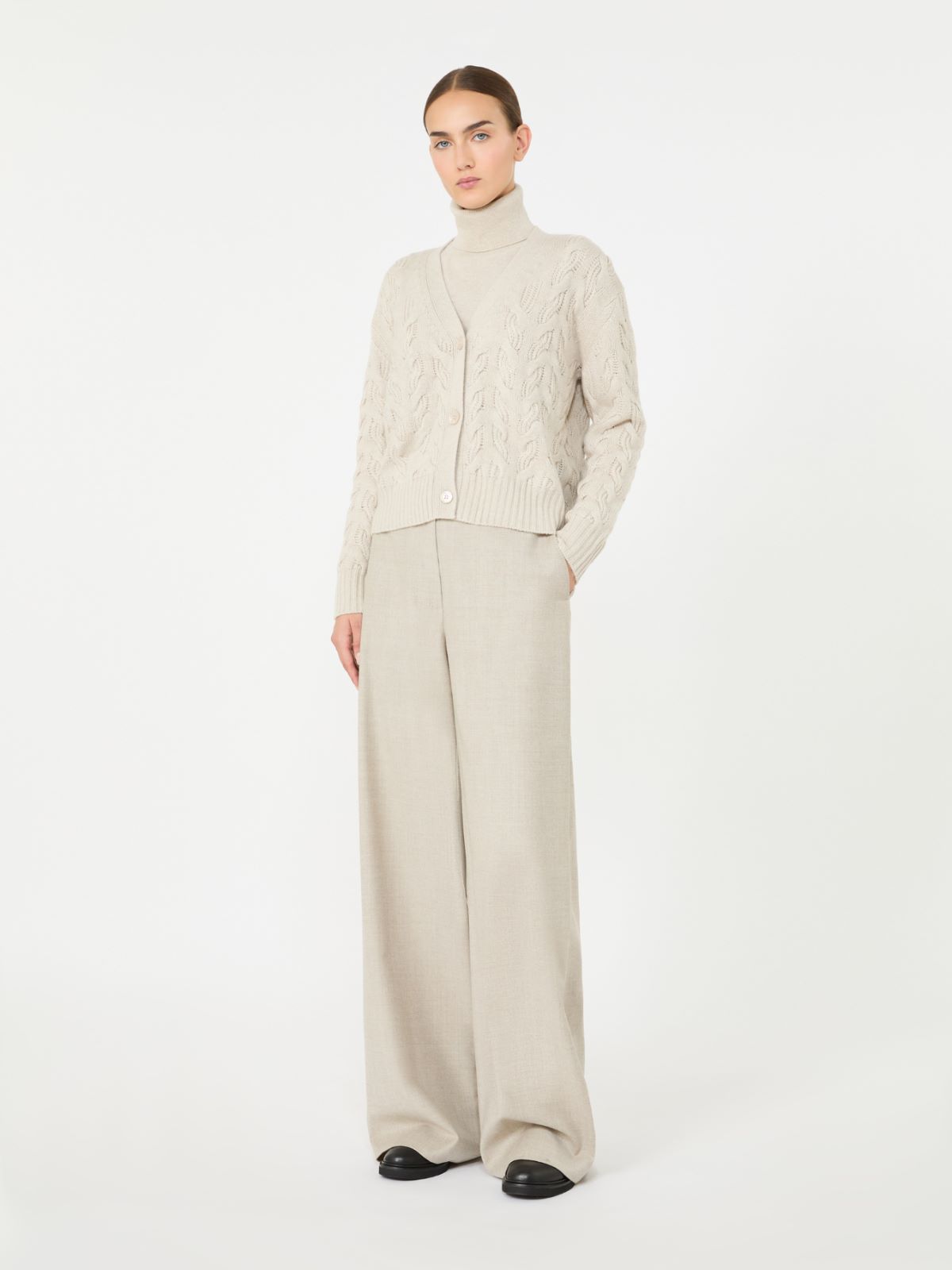 Wool and cashmere cardigan - BEIGE - Max Mara