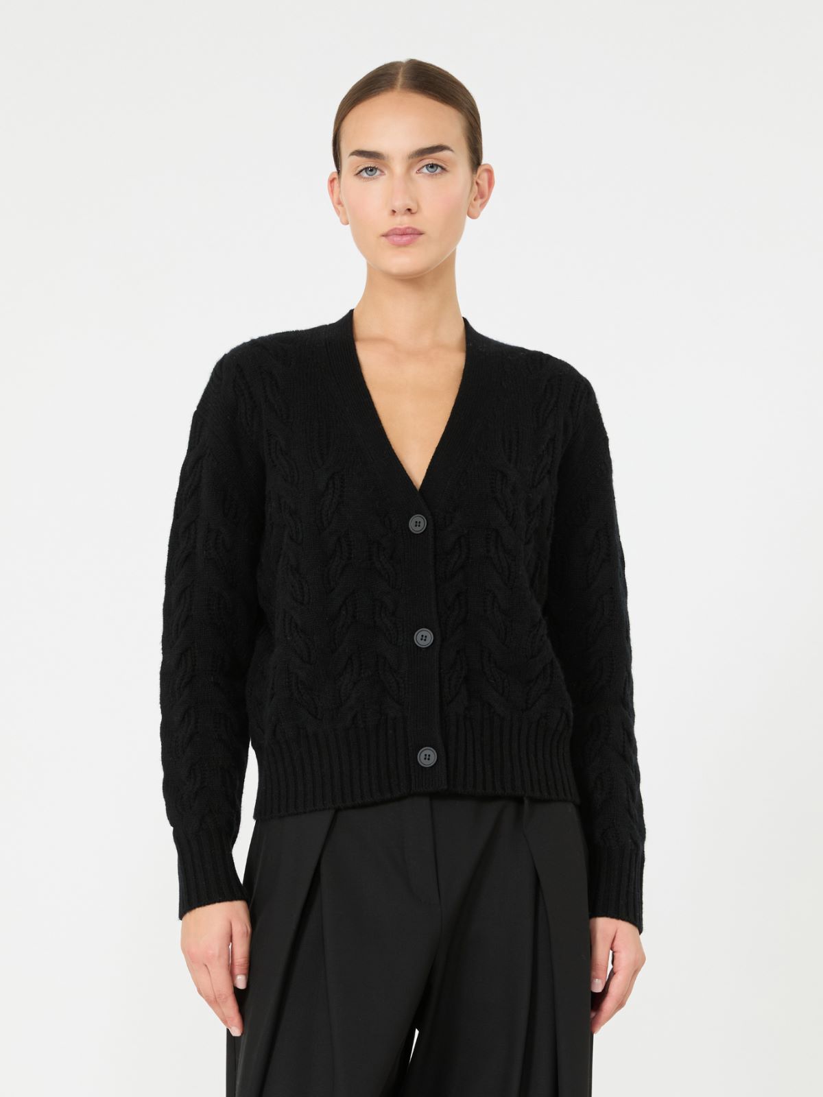 Wool and cashmere cardigan - BLACK - Max Mara - 2
