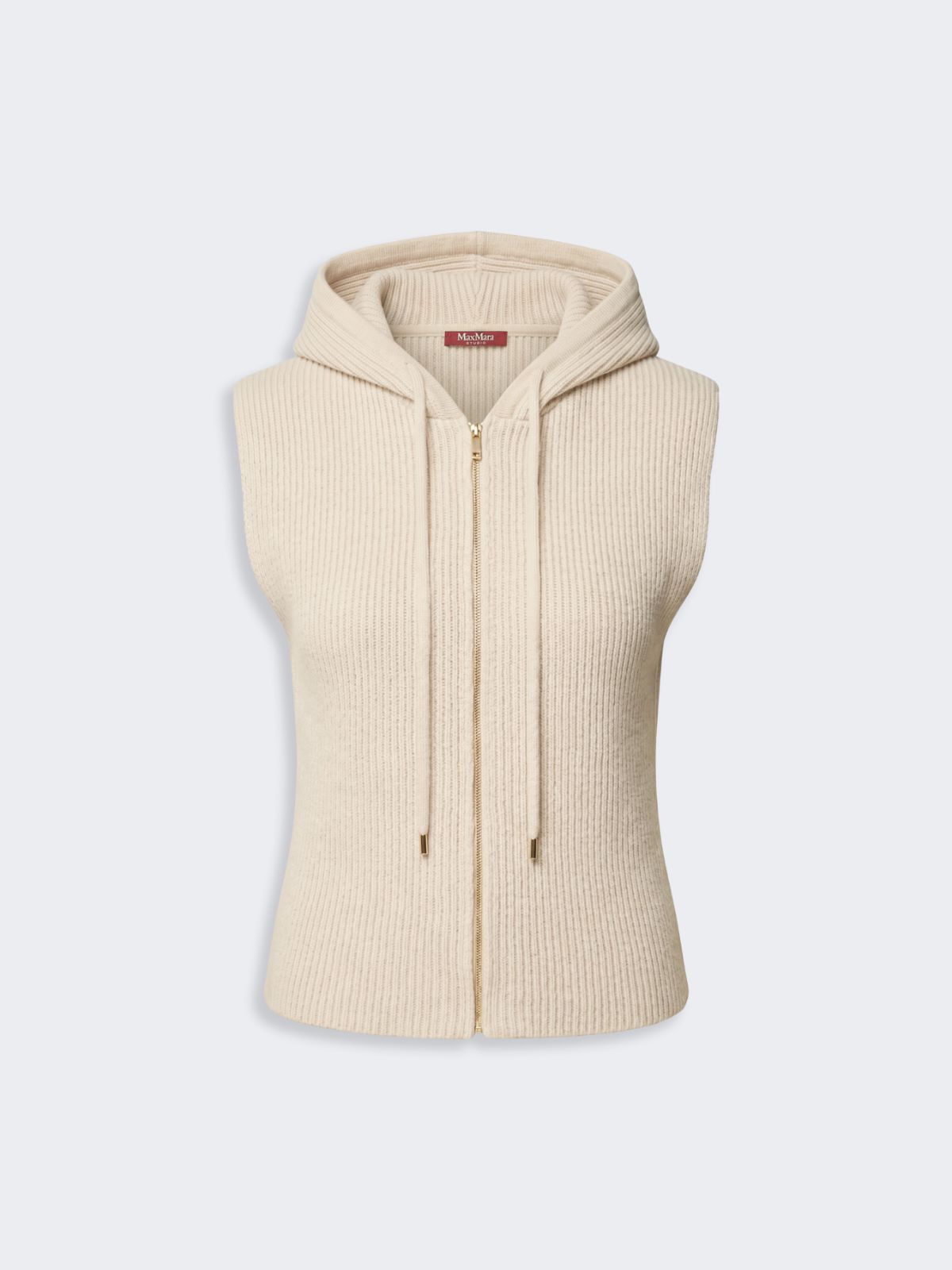 Wool and cashmere hooded gilet - BEIGE - Max Mara - 5