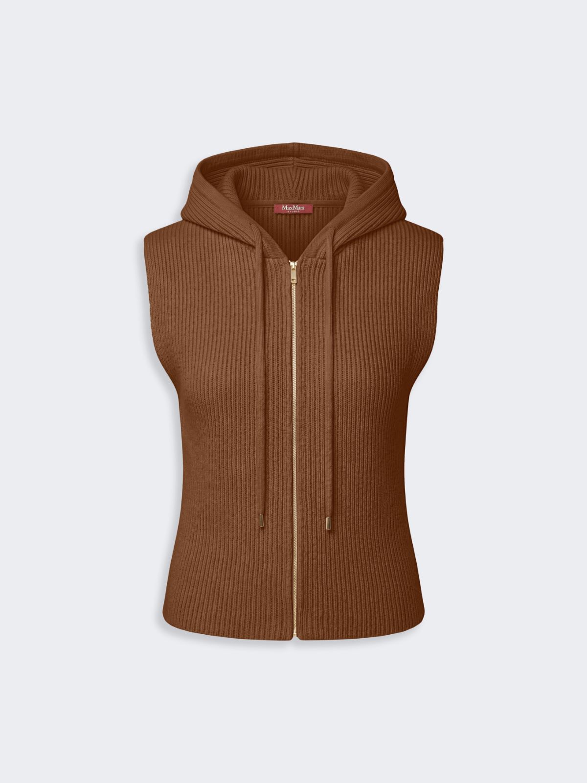 Wool and cashmere hooded gilet - TOBACCO - Max Mara - 5