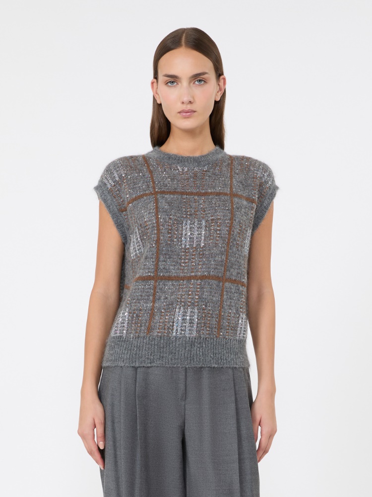 Wool, mohair and cashmere gilet - MEDIUM GREY - Max Mara - 2