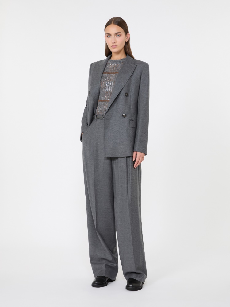 Wool, mohair and cashmere gilet - MEDIUM GREY - Max Mara